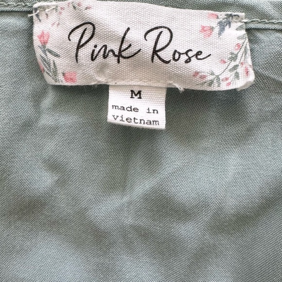 Pink Rose Soft Green Ruffle Camisole - Picture 2 of 5